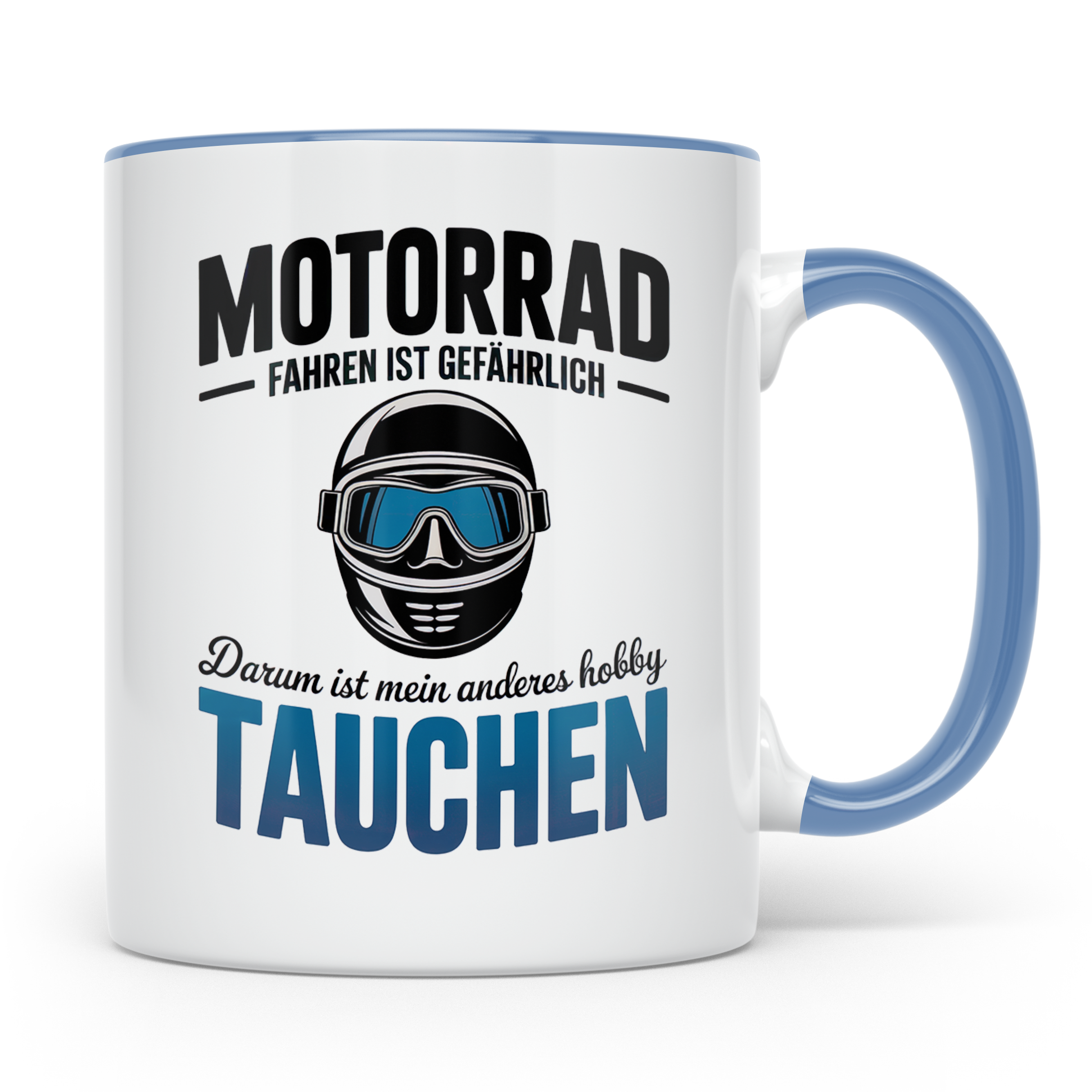 Motorrad Tauchen Tasse - Biker Geschenkidee für Taucher - Mo – Blau [farbe:blau]