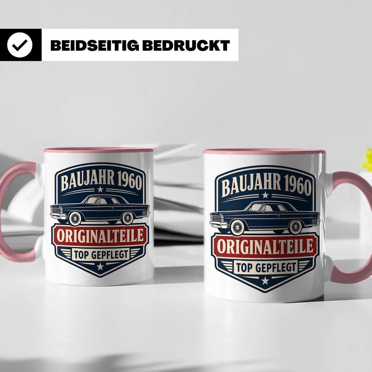 Baujahr 1960 Tasse Originalteile top gepflegt - Geschenk zum – Rosa [farbe:rosa]