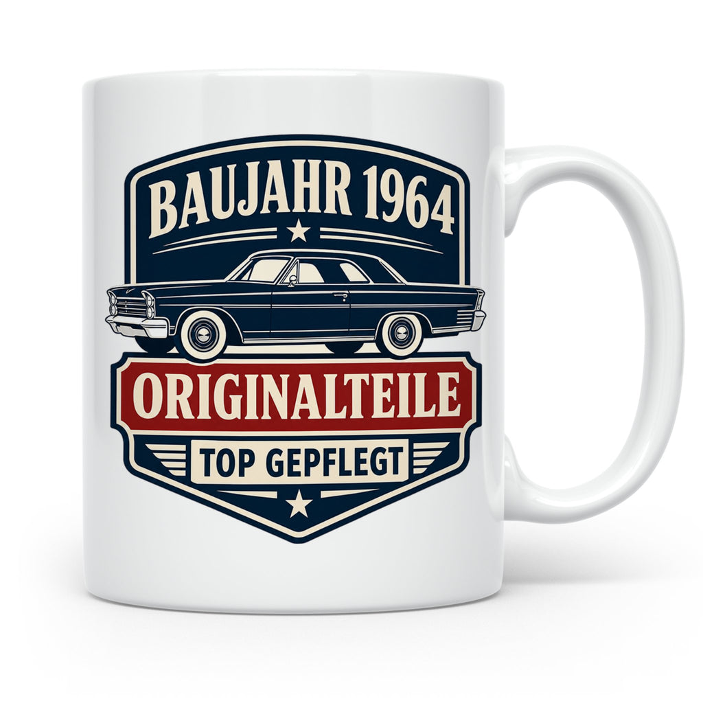 Baujahr 1964 Tasse Originalteile top gepflegt - Geschenk zum – Weiß [farbe:weiß]