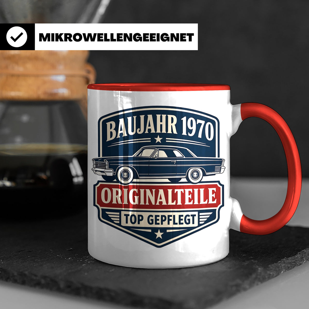 Baujahr 1970 Tasse Originalteile top gepflegt - Geschenk zum – Rot [farbe:rot]