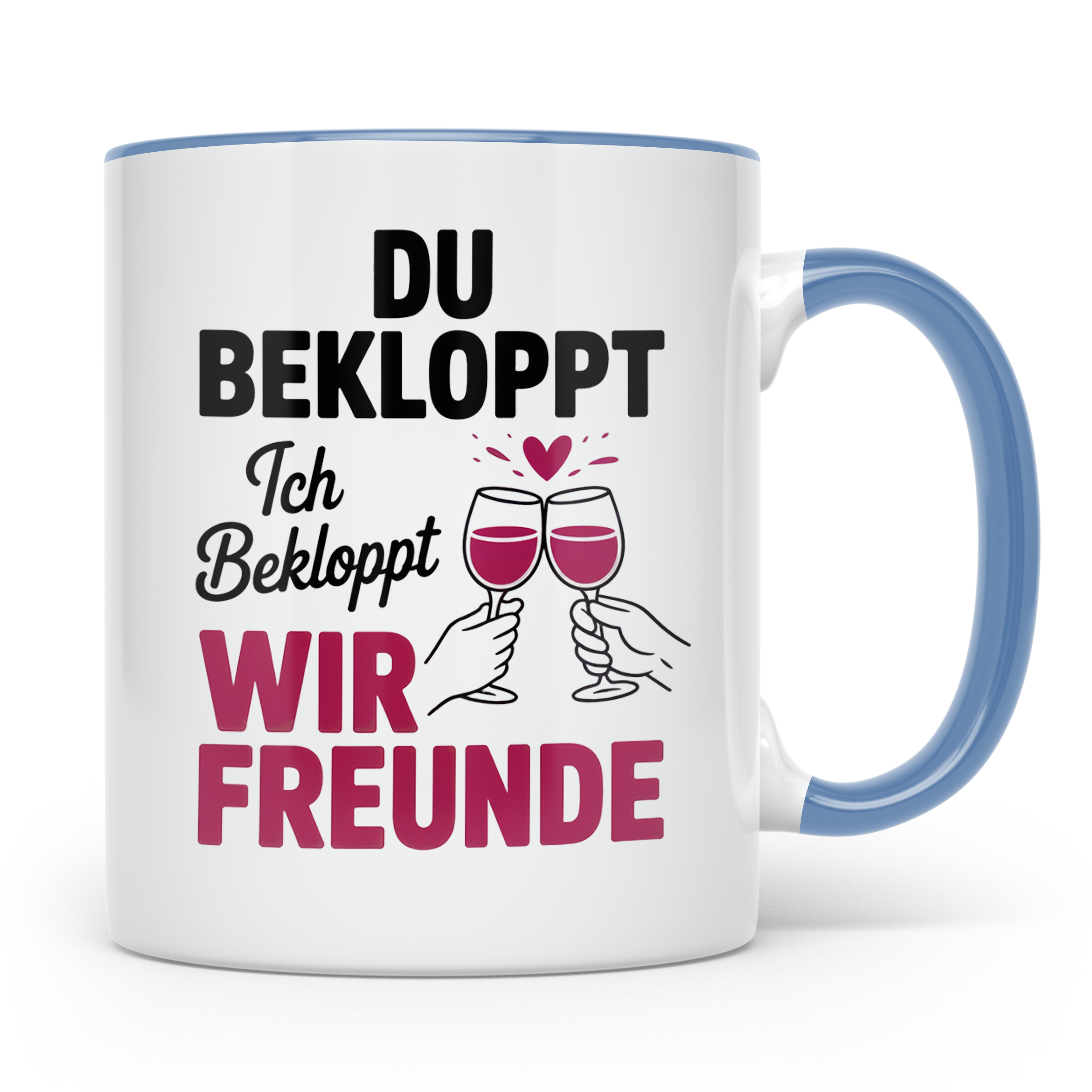 Bekloppte Freunde Tasse - Weinliebhaber Geschenkidee für bes – Blau [farbe:blau]