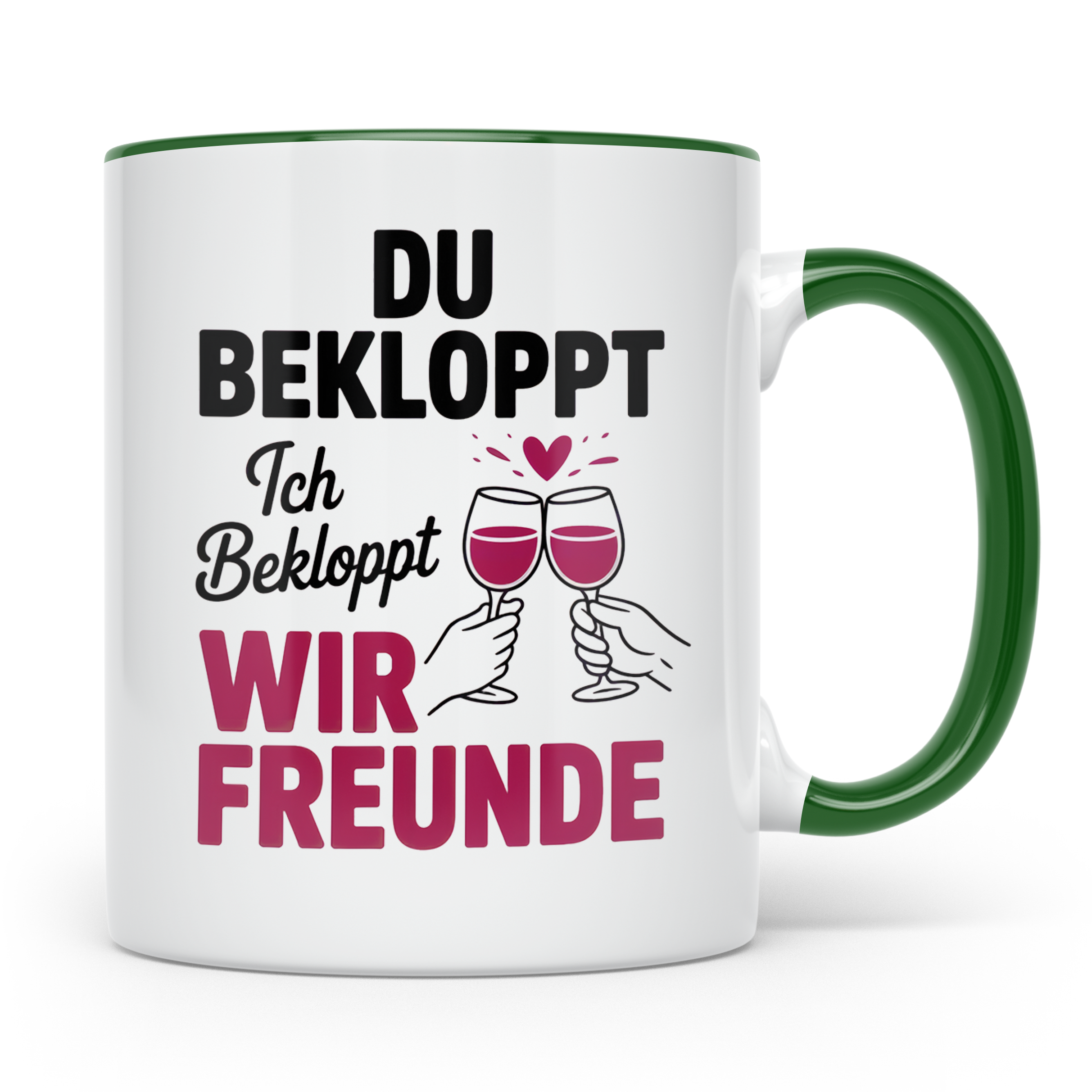 Bekloppte Freunde Tasse - Weinliebhaber Geschenkidee für bes – Grün [farbe:grün]
