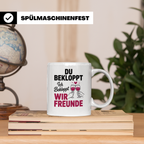 Bekloppte Freunde Tasse - Weinliebhaber Geschenkidee für bes – Weiß [farbe:weiß]