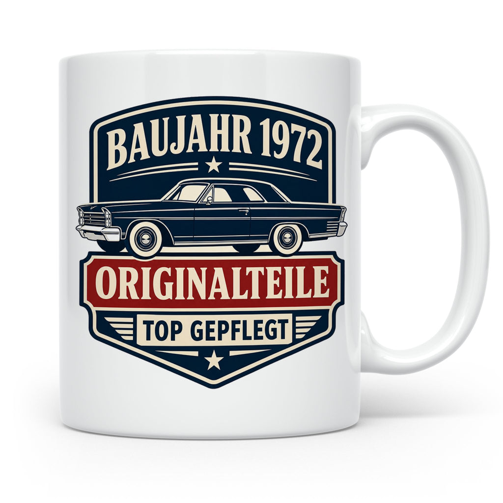 Baujahr 1972 Tasse Originalteile top gepflegt - Geschenk zum – Weiß [farbe:weiß]