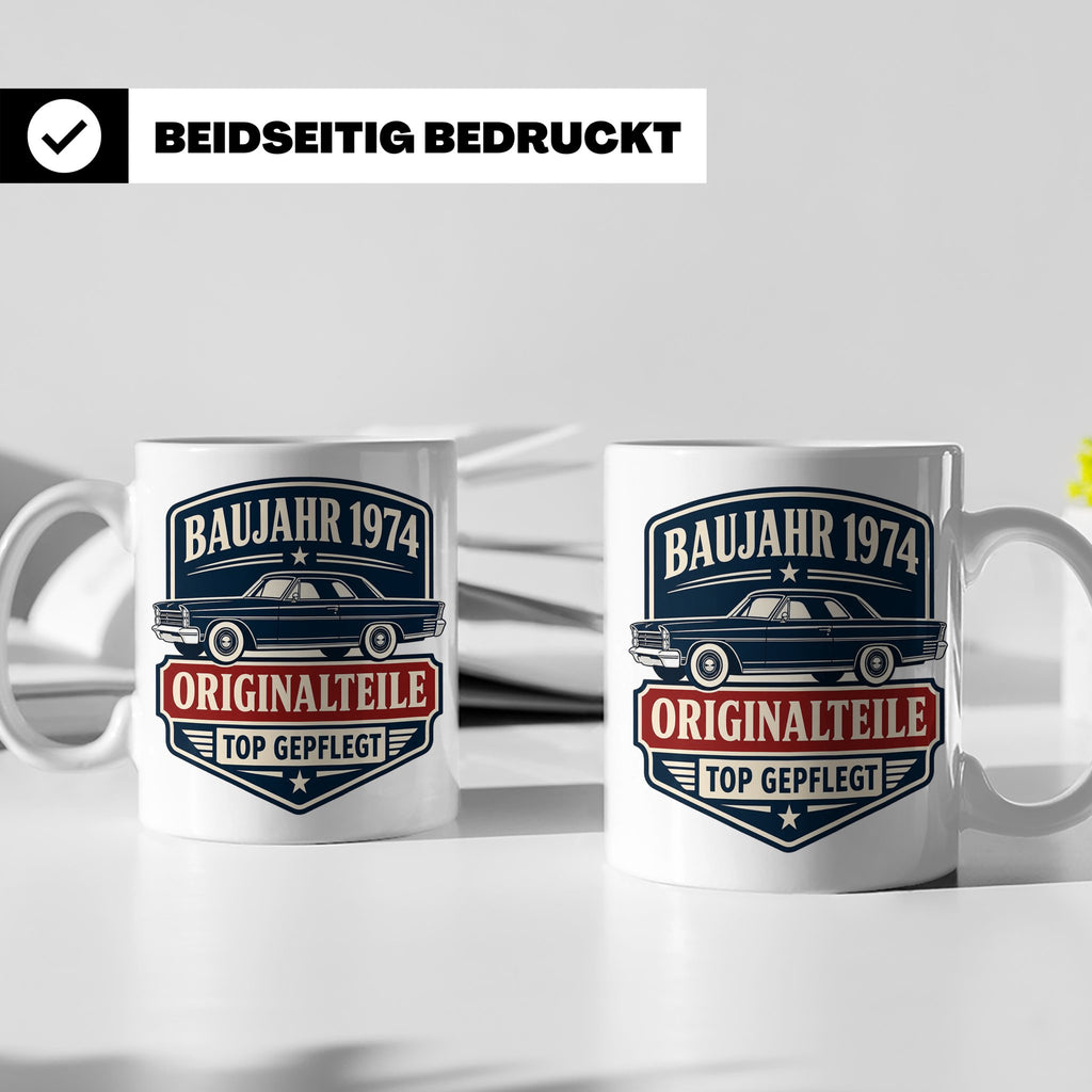 Baujahr 1974 Tasse Originalteile top gepflegt - Geschenk zum – Weiß [farbe:weiß]