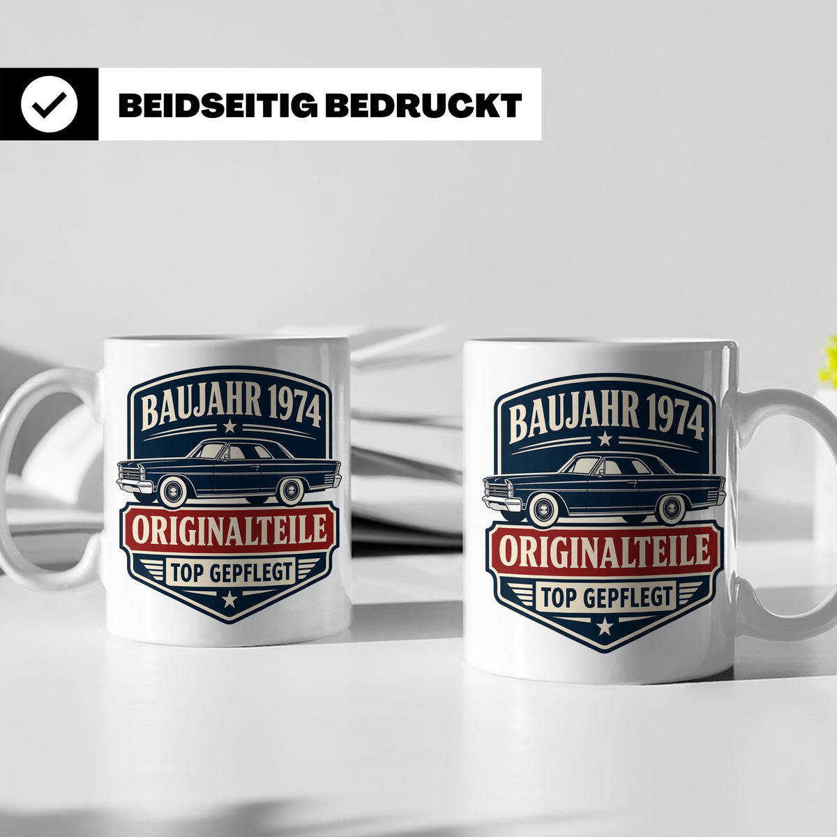 Baujahr 1974 Tasse Originalteile top gepflegt - Geschenk zum – Weiß [farbe:weiß]