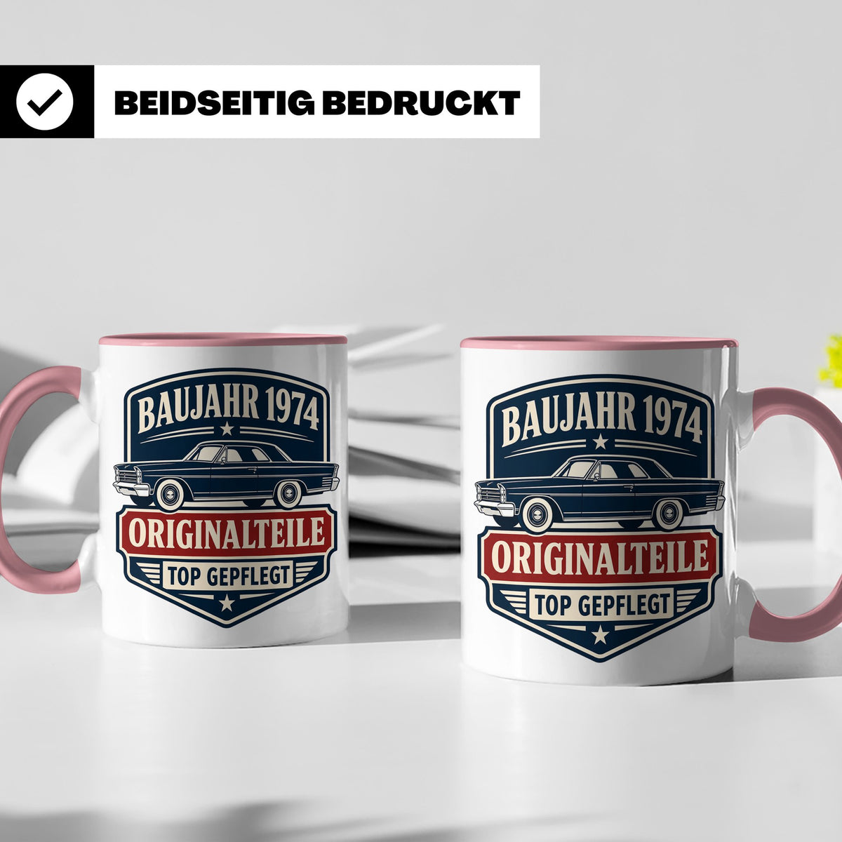 Baujahr 1974 Tasse Originalteile top gepflegt - Geschenk zum – Rosa [farbe:rosa]