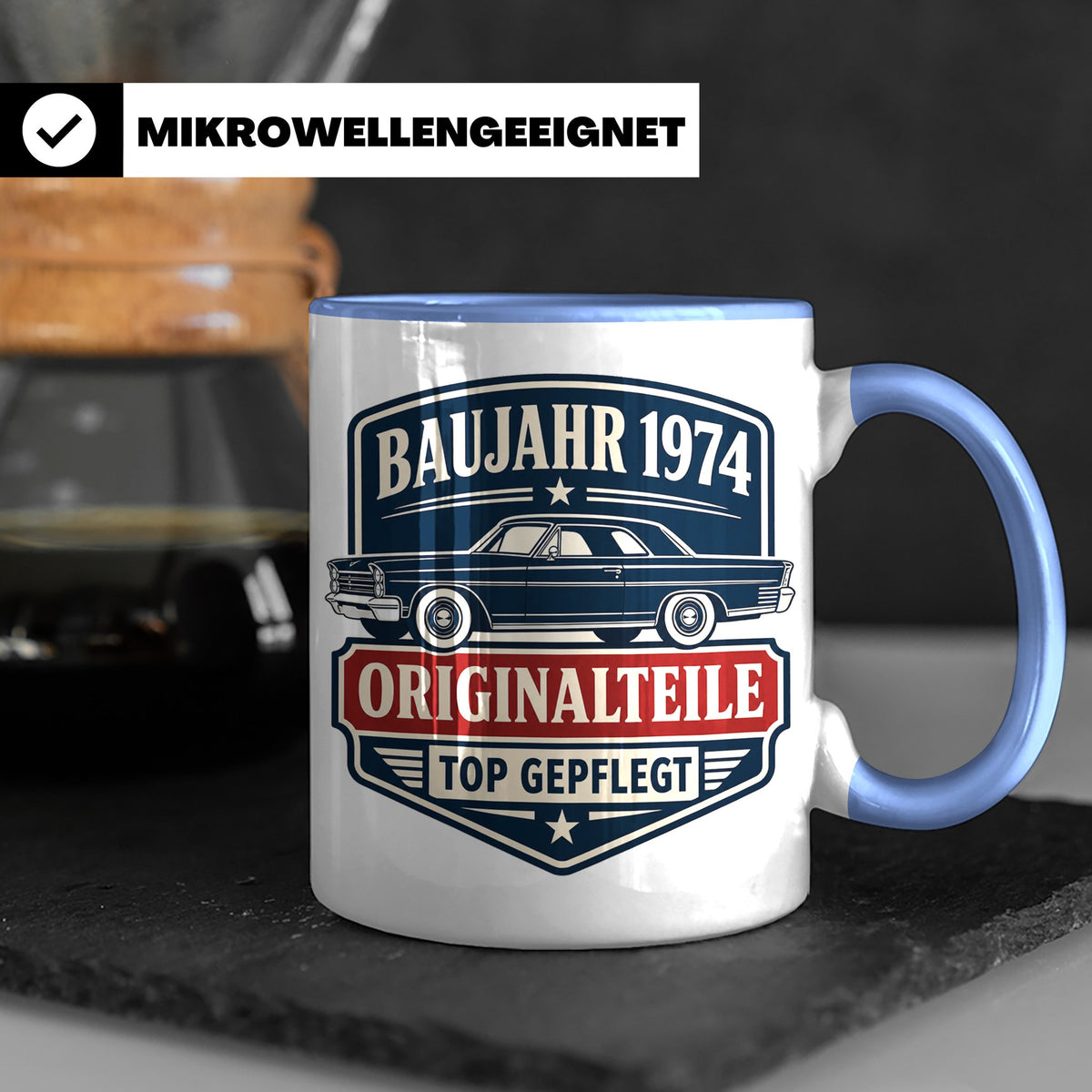 Baujahr 1974 Tasse Originalteile top gepflegt - Geschenk zum – Blau [farbe:blau]