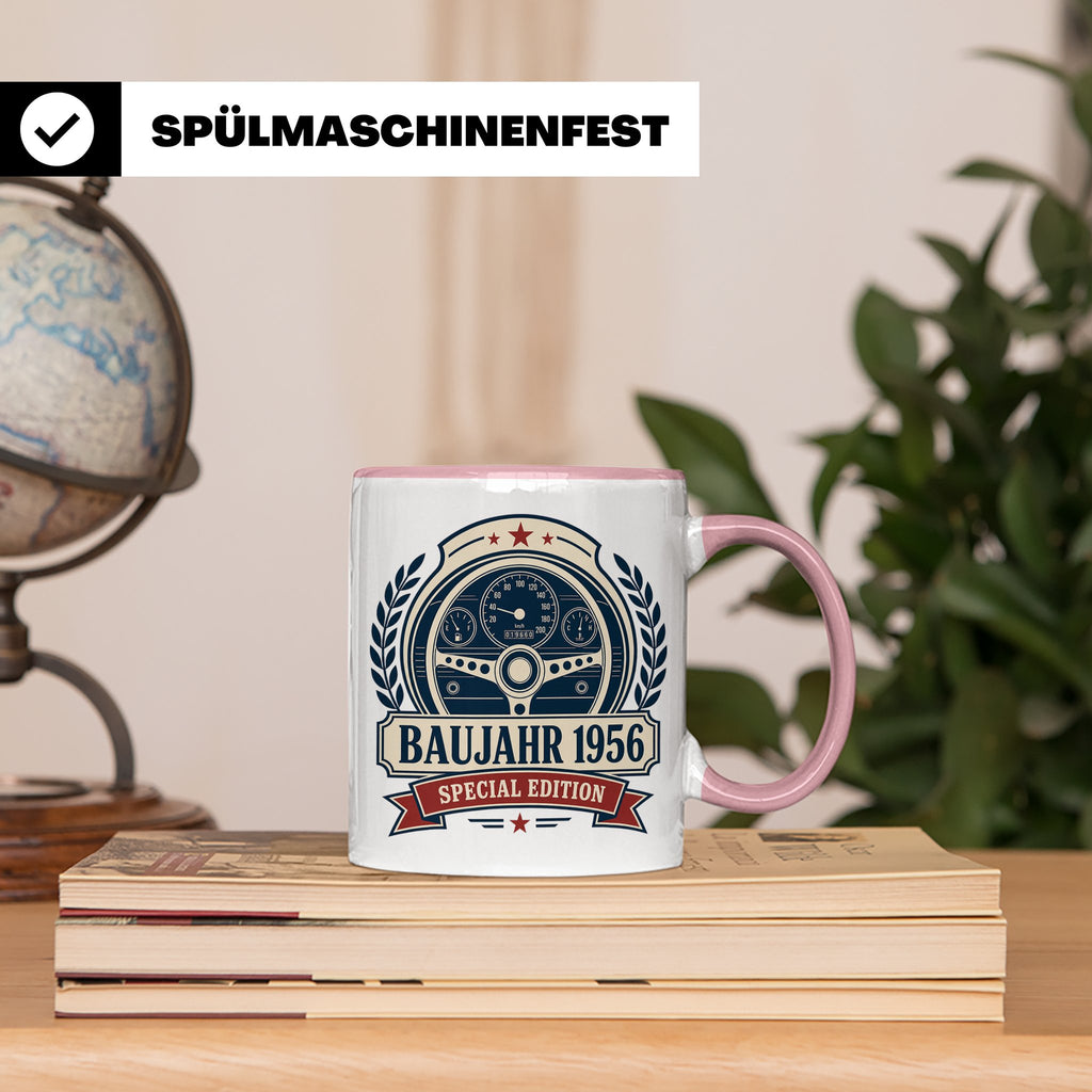 Baujahr 1956 Special Edition Tasse - Geschenk zum 70. Geburt – Rosa [farbe:rosa]