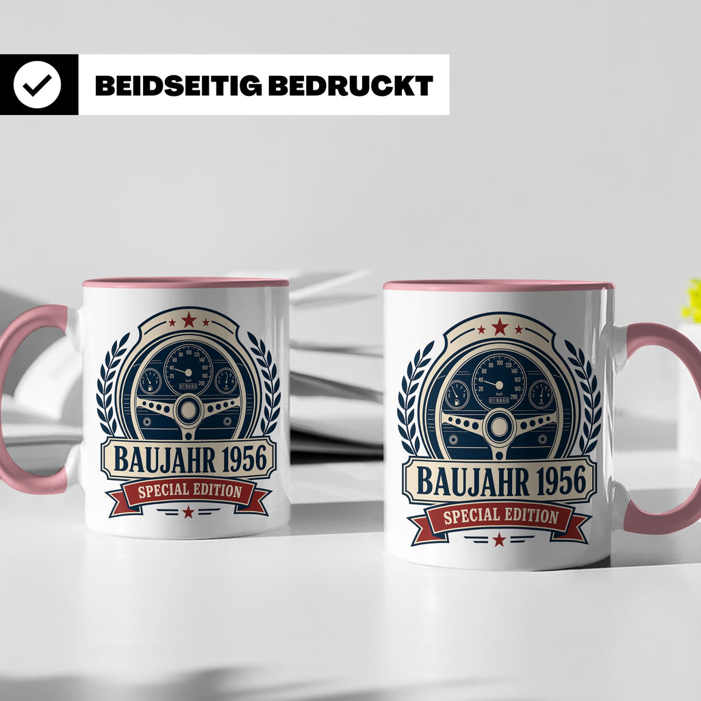Baujahr 1956 Special Edition Tasse - Geschenk zum 70. Geburt – Rosa [farbe:rosa]