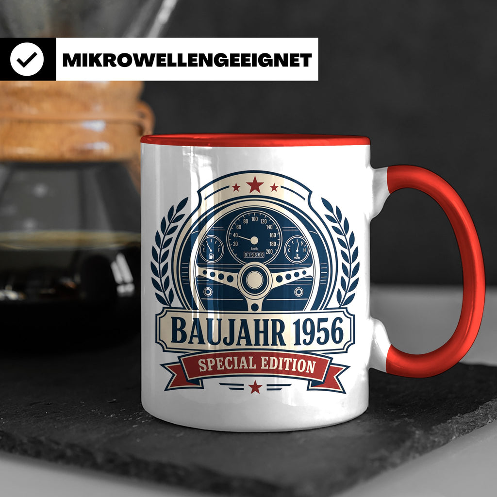 Baujahr 1956 Special Edition Tasse - Geschenk zum 70. Geburt – Rot [farbe:rot]