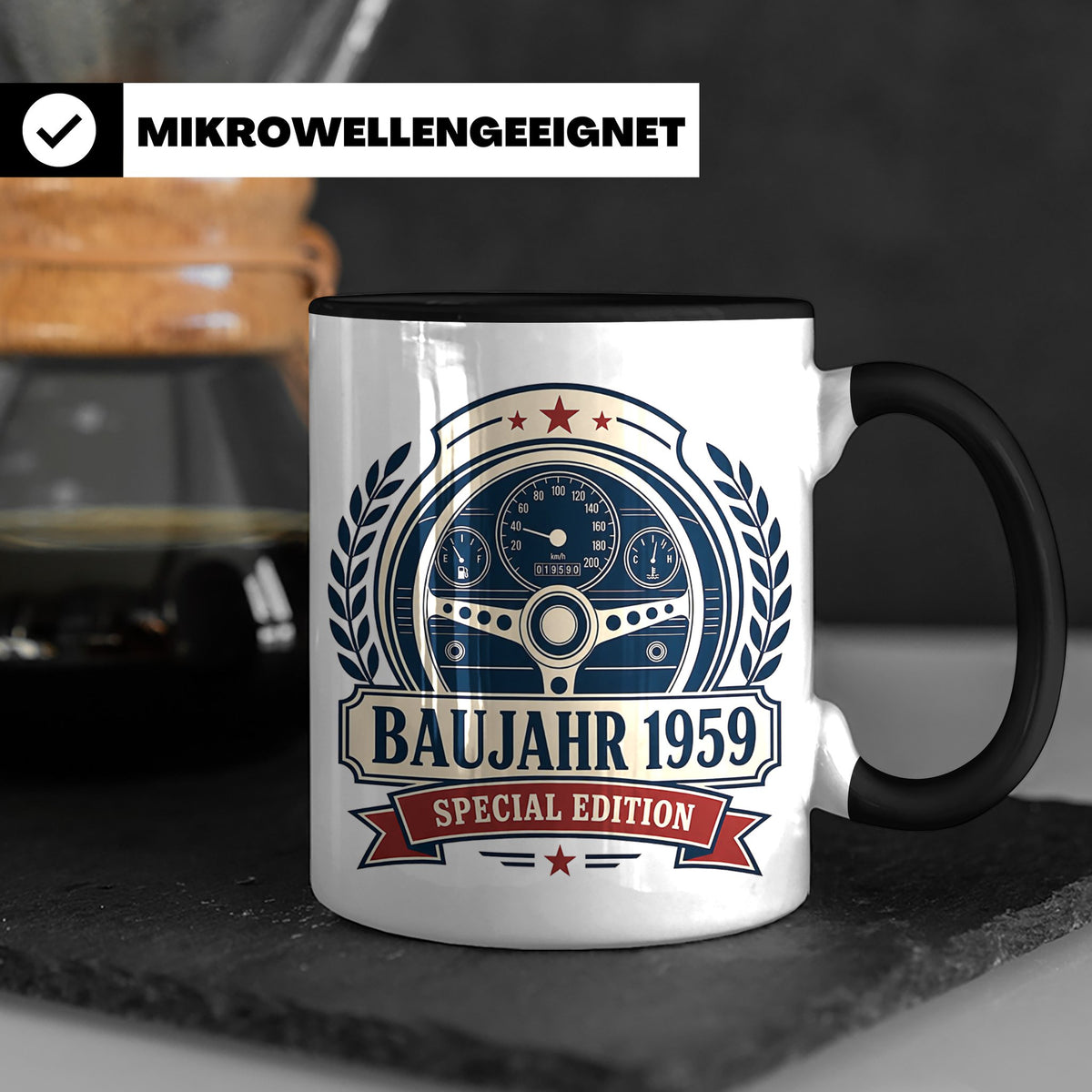 Baujahr 1959 Special Edition Tasse - Geschenk zum 67. Geburt – Schwarz [farbe:schwarz]