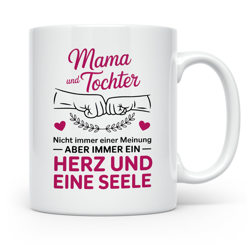 Mama Tochter Tasse - Beste Freundin Muttertagsgeschenk Herz  – Weiß [farbe:weiß]