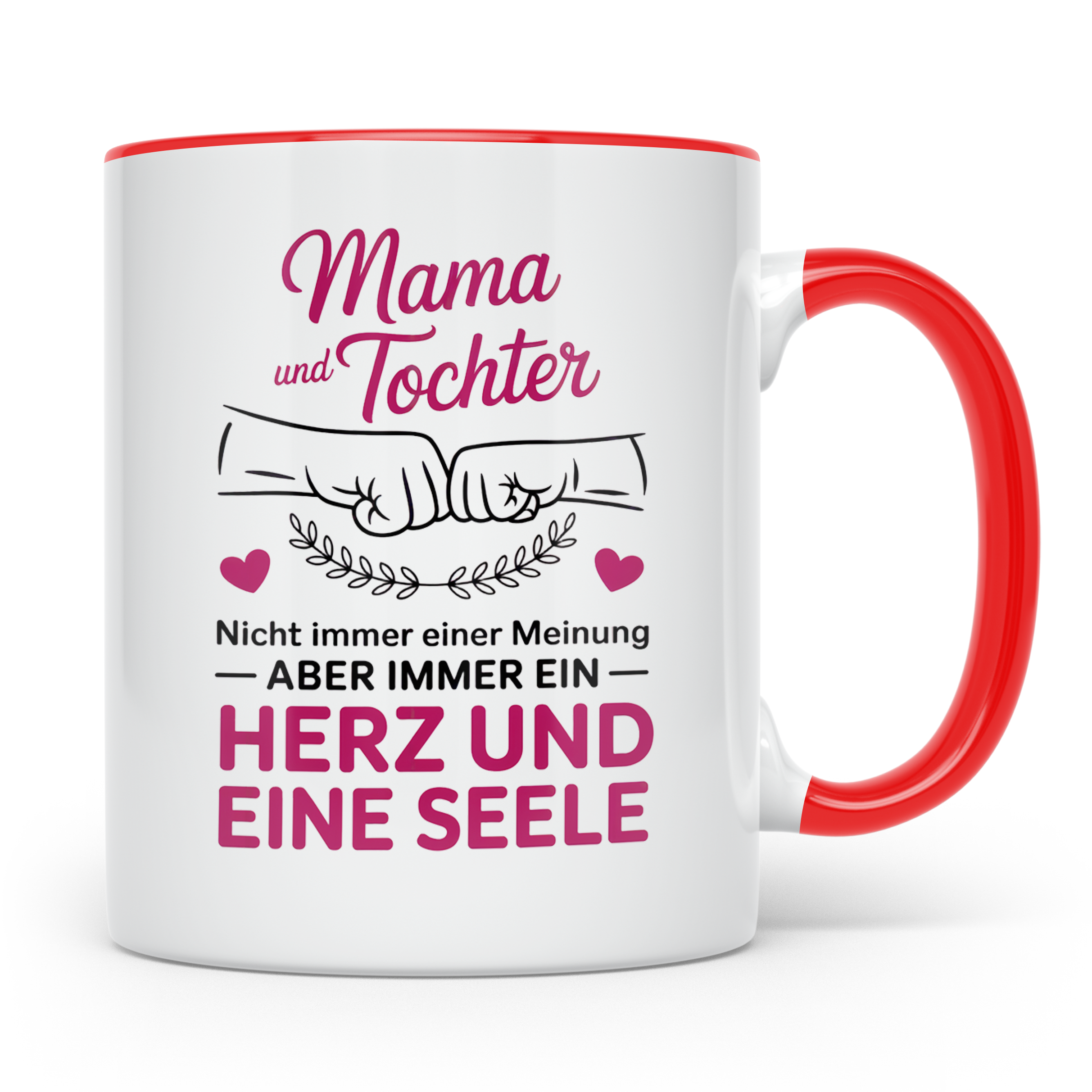 Mama Tochter Tasse - Beste Freundin Muttertagsgeschenk Herz  – Rot [farbe:rot]