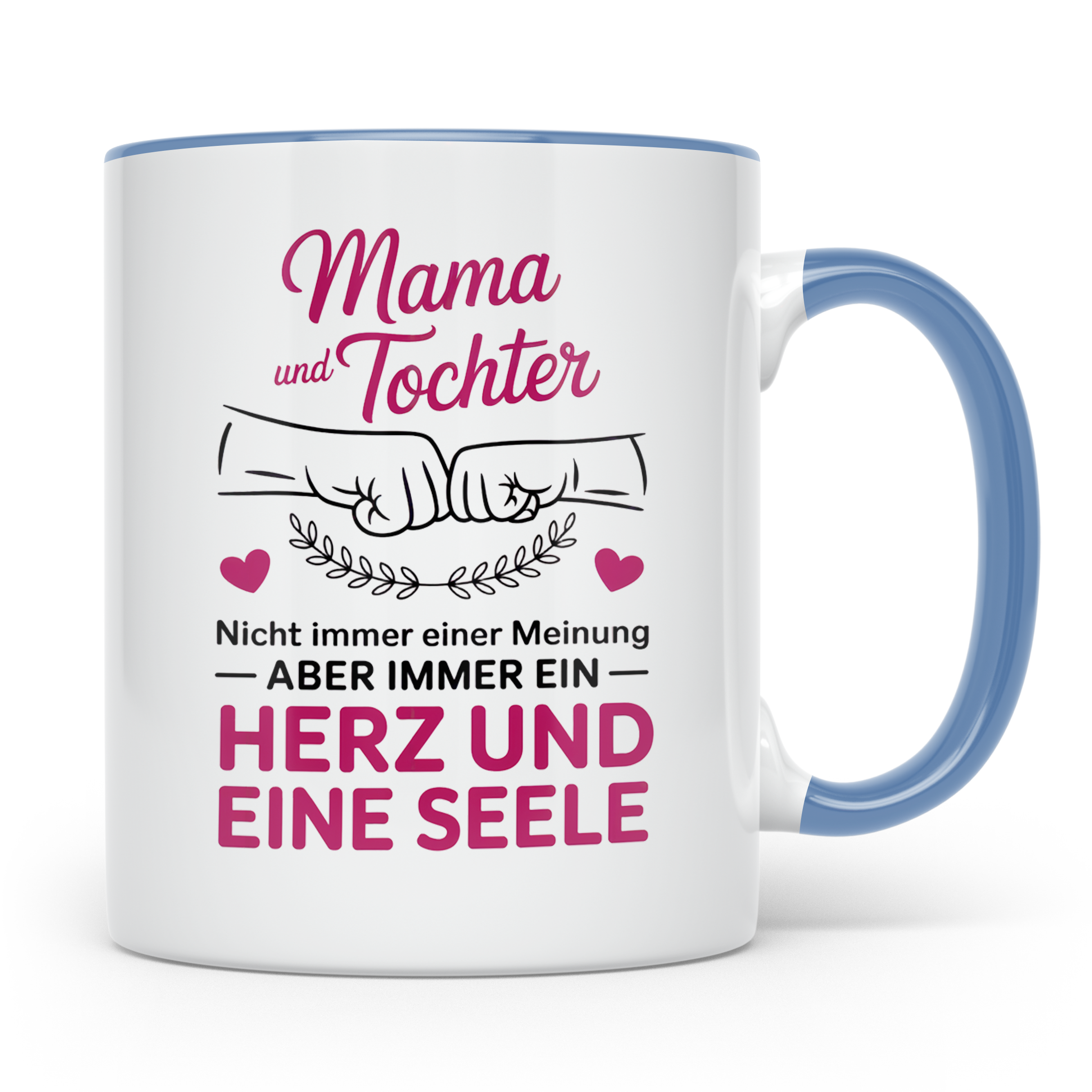 Mama Tochter Tasse - Beste Freundin Muttertagsgeschenk Herz  – Blau [farbe:blau]