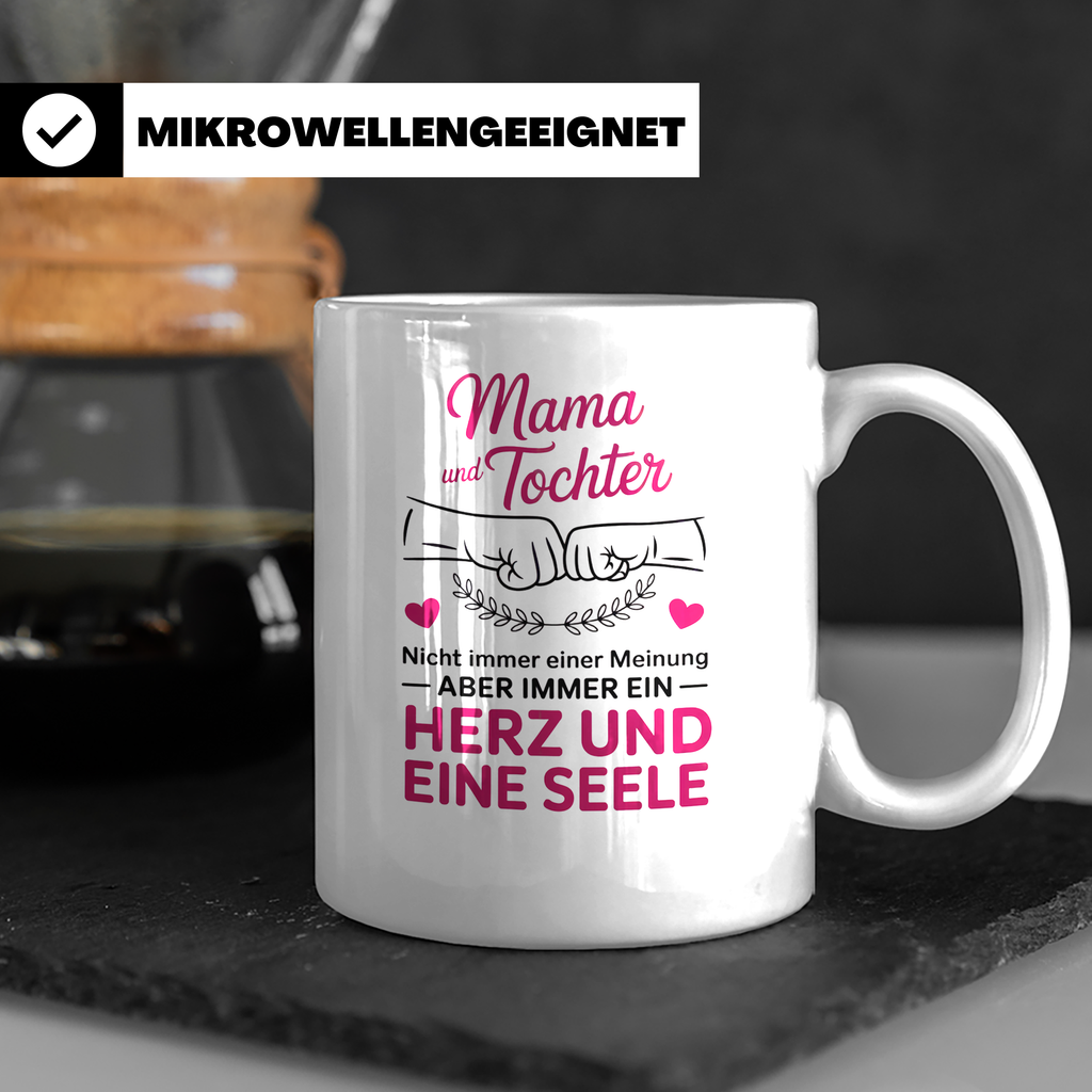 Mama Tochter Tasse - Beste Freundin Muttertagsgeschenk Herz  – Weiß [farbe:weiß]