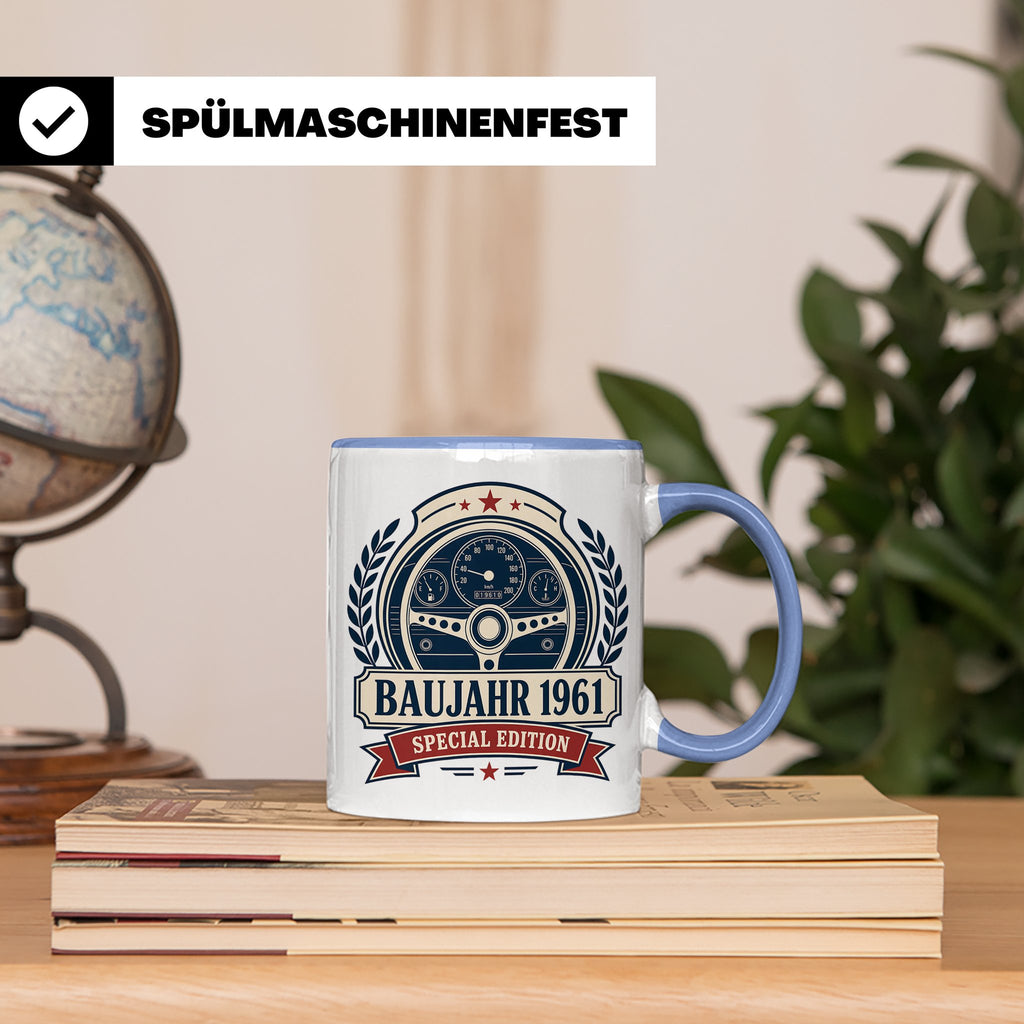 Baujahr 1961 Special Edition Tasse - Geschenk zum 65. Geburt – Blau [farbe:blau]