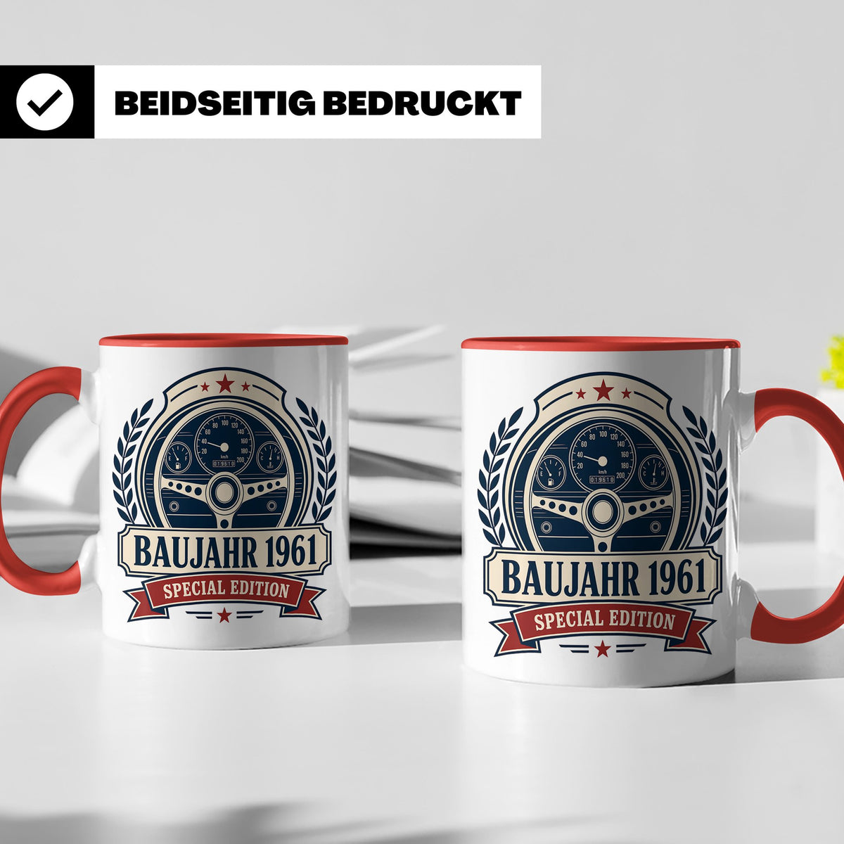 Baujahr 1961 Special Edition Tasse - Geschenk zum 65. Geburt – Rot [farbe:rot]