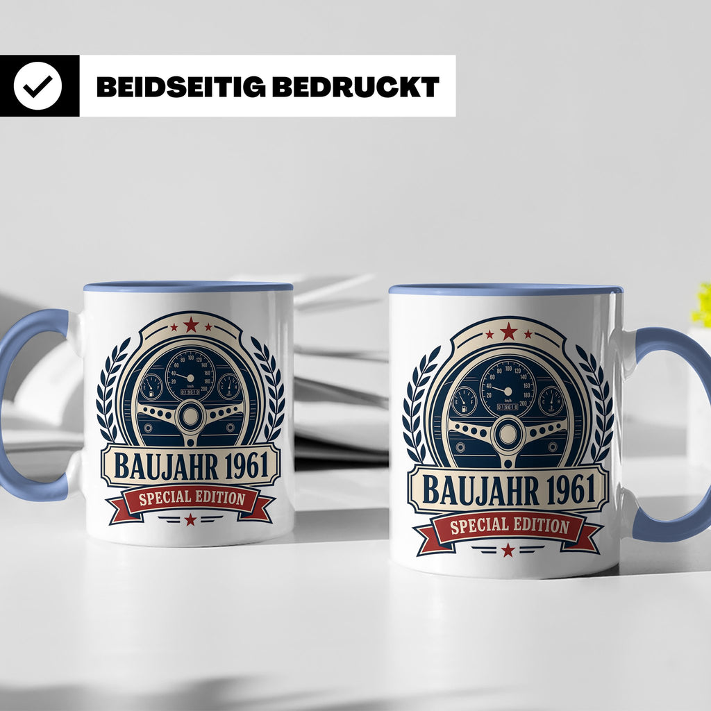 Baujahr 1961 Special Edition Tasse - Geschenk zum 65. Geburt – Blau [farbe:blau]