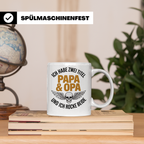 Papa Opa Tasse mit Spruch: Ich habe zwei Titel und rocke bei – Weiß [farbe:weiß]