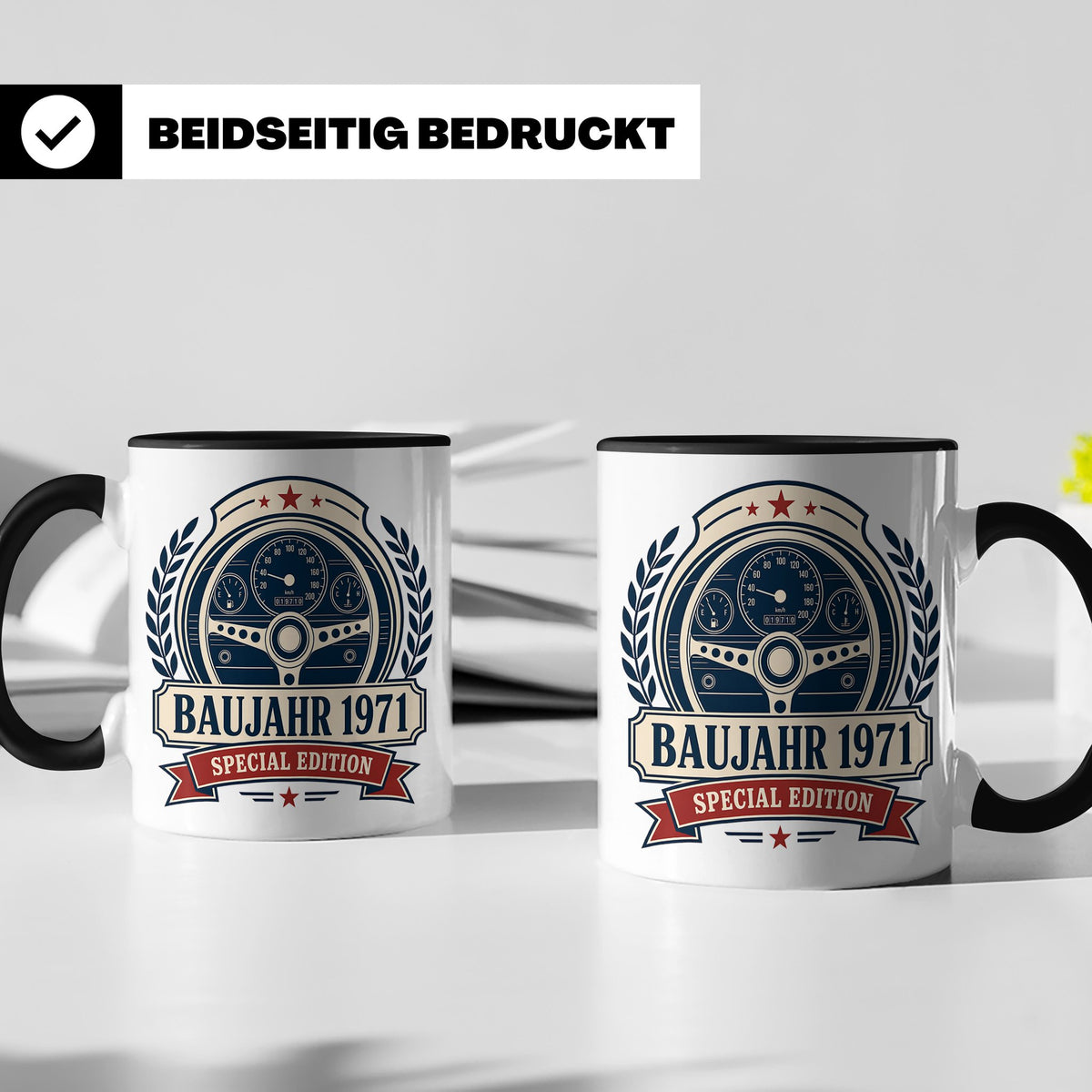 Baujahr 1971 Special Edition Tasse - Geschenk zum 55. Geburt – Schwarz [farbe:schwarz]
