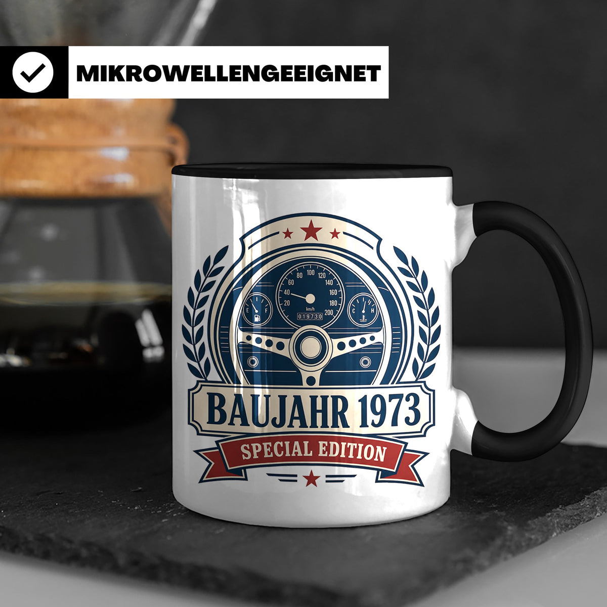Baujahr 1973 Special Edition Tasse - Geschenk zum 53. Geburt – Schwarz [farbe:schwarz]