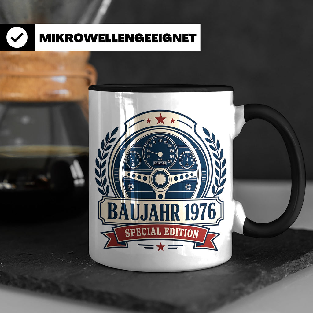 Baujahr 1976 Special Edition Tasse - Geschenk zum 50. Geburt – Schwarz [farbe:schwarz]