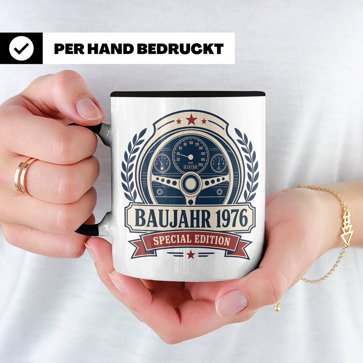 Baujahr 1976 Special Edition Tasse - Geschenk zum 50. Geburt – Schwarz [farbe:schwarz]