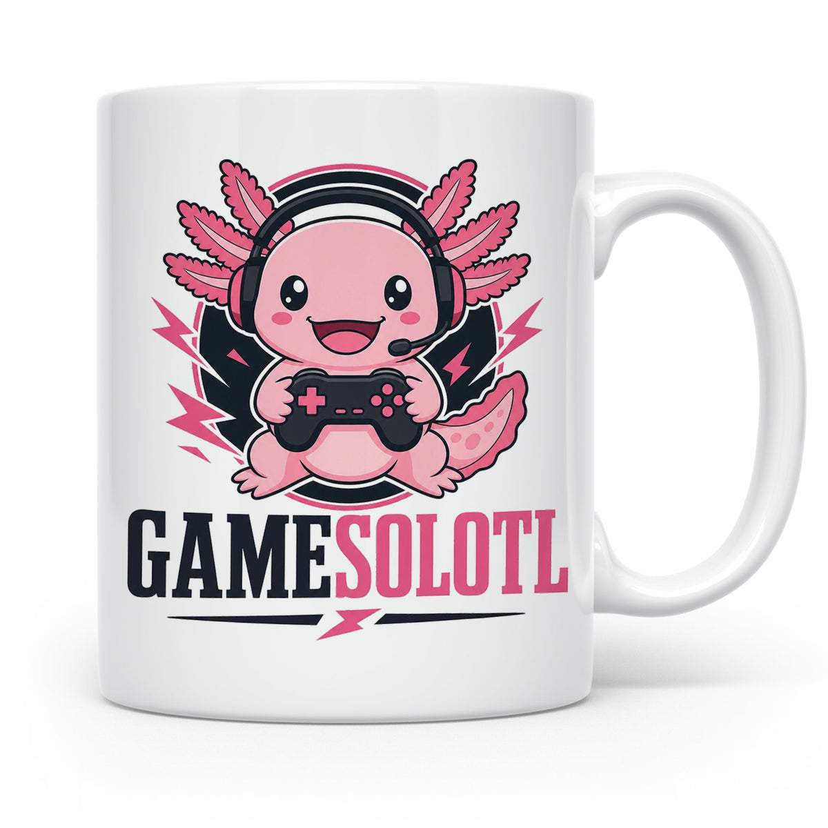 Axolotl Tasse Gamesolotl - Lustiges Geschenk für Gamer Zocke – Weiß [farbe:weiß]