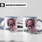 Axolotl Tasse Gamesolotl - Lustiges Geschenk für Gamer Zocke – Blau [farbe:blau]