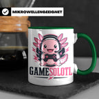 Axolotl Tasse Gamesolotl - Lustiges Geschenk für Gamer Zocke – Grün [farbe:grün]
