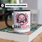 Axolotl Tasse Gamesolotl - Lustiges Geschenk für Gamer Zocke – Schwarz [farbe:schwarz]