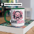 Axolotl Tasse Gamesolotl - Lustiges Geschenk für Gamer Zocke – Grün [farbe:grün]