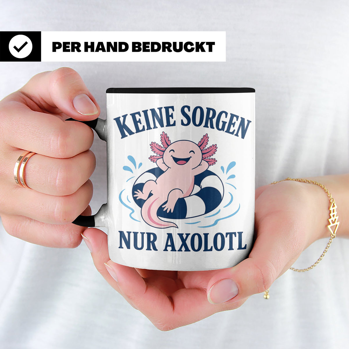 Axolotl Tasse Keine Sorgen nur Axolotl - Geschenk für Tierli – Schwarz [farbe:schwarz]