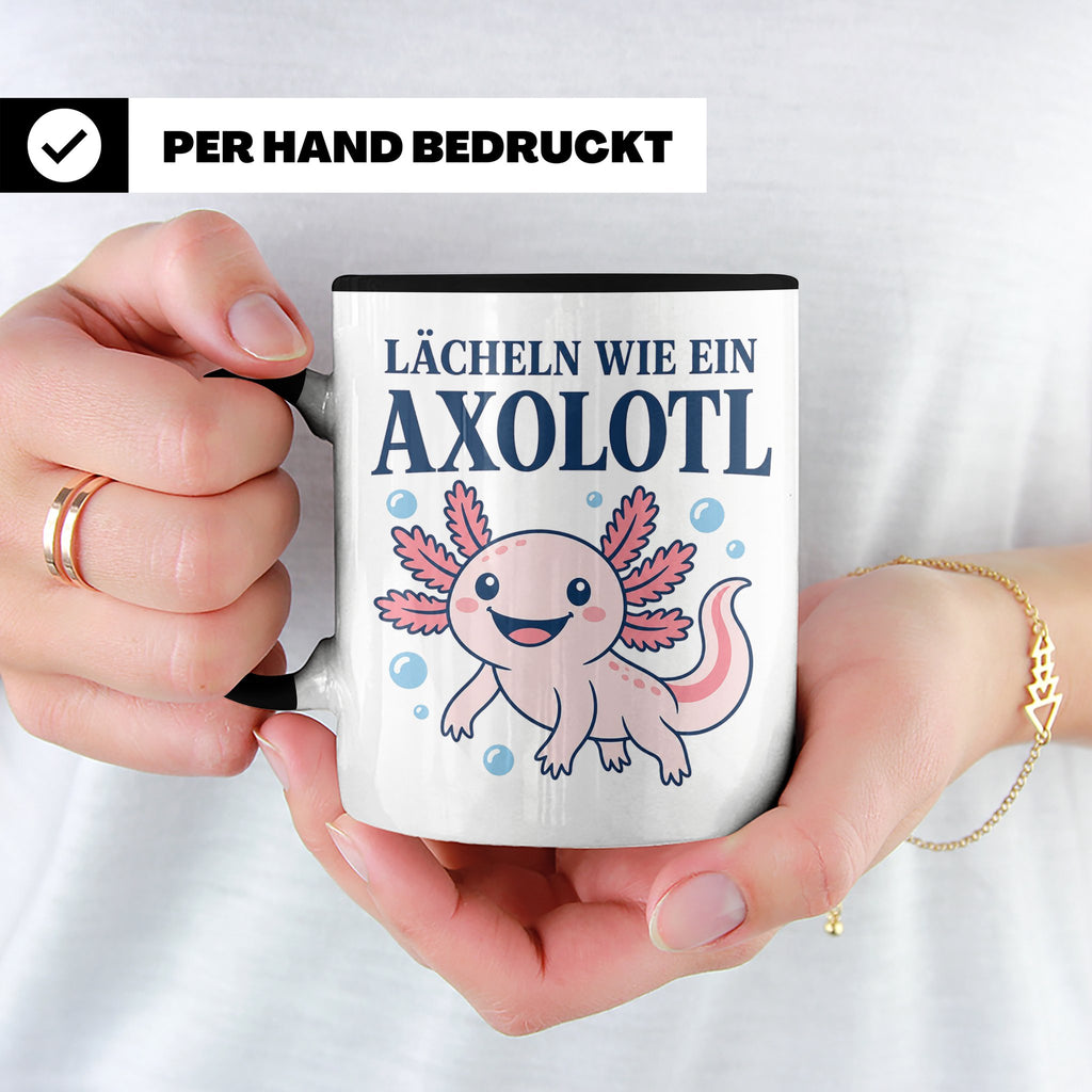 Axolotl Tasse Lächeln wie ein Axolotl - Süßes Geschenk für T – Schwarz [farbe:schwarz]
