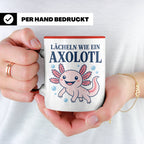 Axolotl Tasse Lächeln wie ein Axolotl - Süßes Geschenk für T – Rot [farbe:rot]