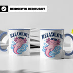 Axolotl Tasse Relaxolotl - Lustiges Geschenk für Axolotl Lie – Blau [farbe:blau]