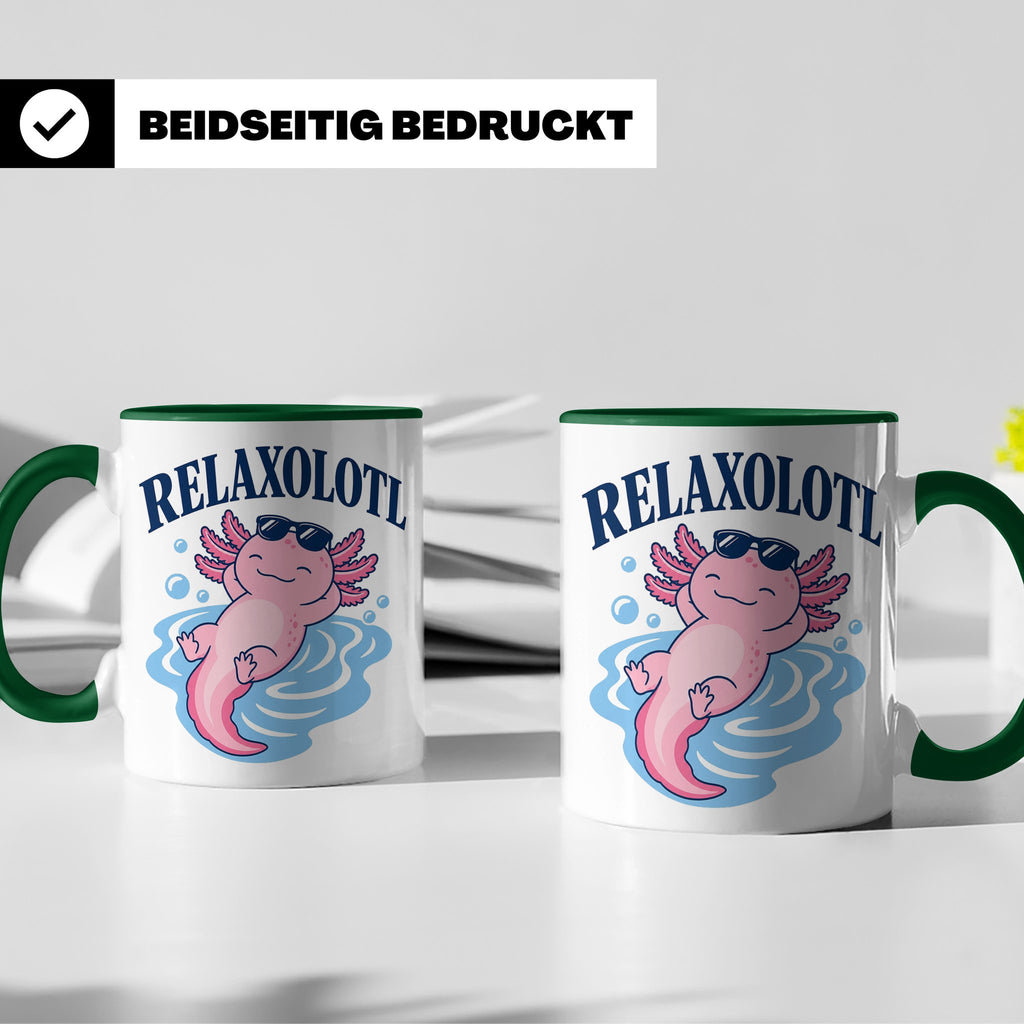 Axolotl Tasse Relaxolotl - Lustiges Geschenk für Axolotl Lie – Grün [farbe:grün]