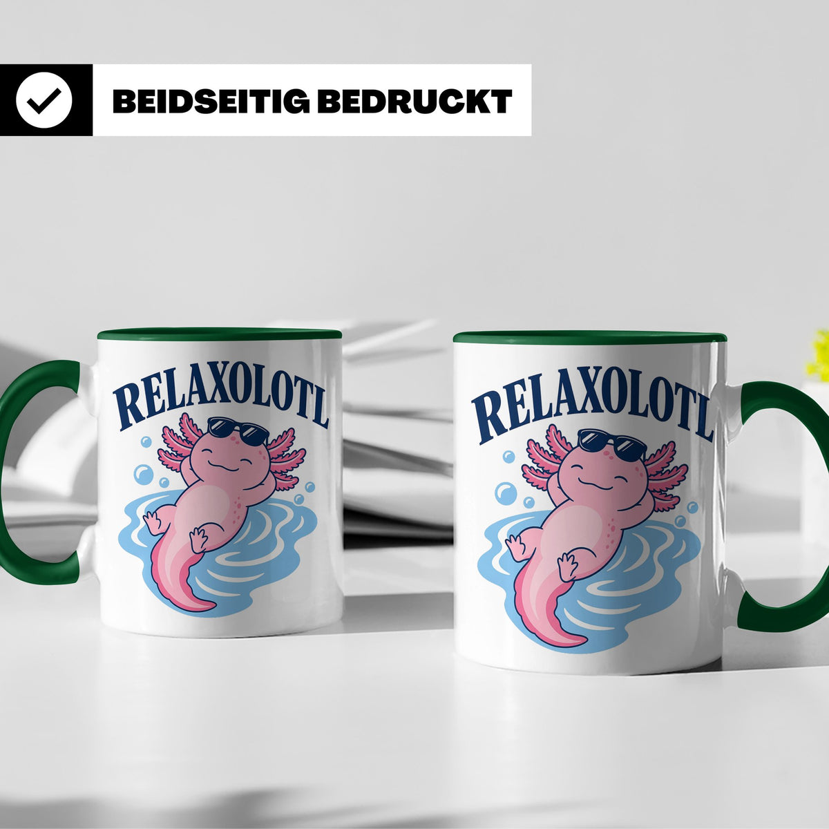 Axolotl Tasse Relaxolotl - Lustiges Geschenk für Axolotl Lie – Grün [farbe:grün]