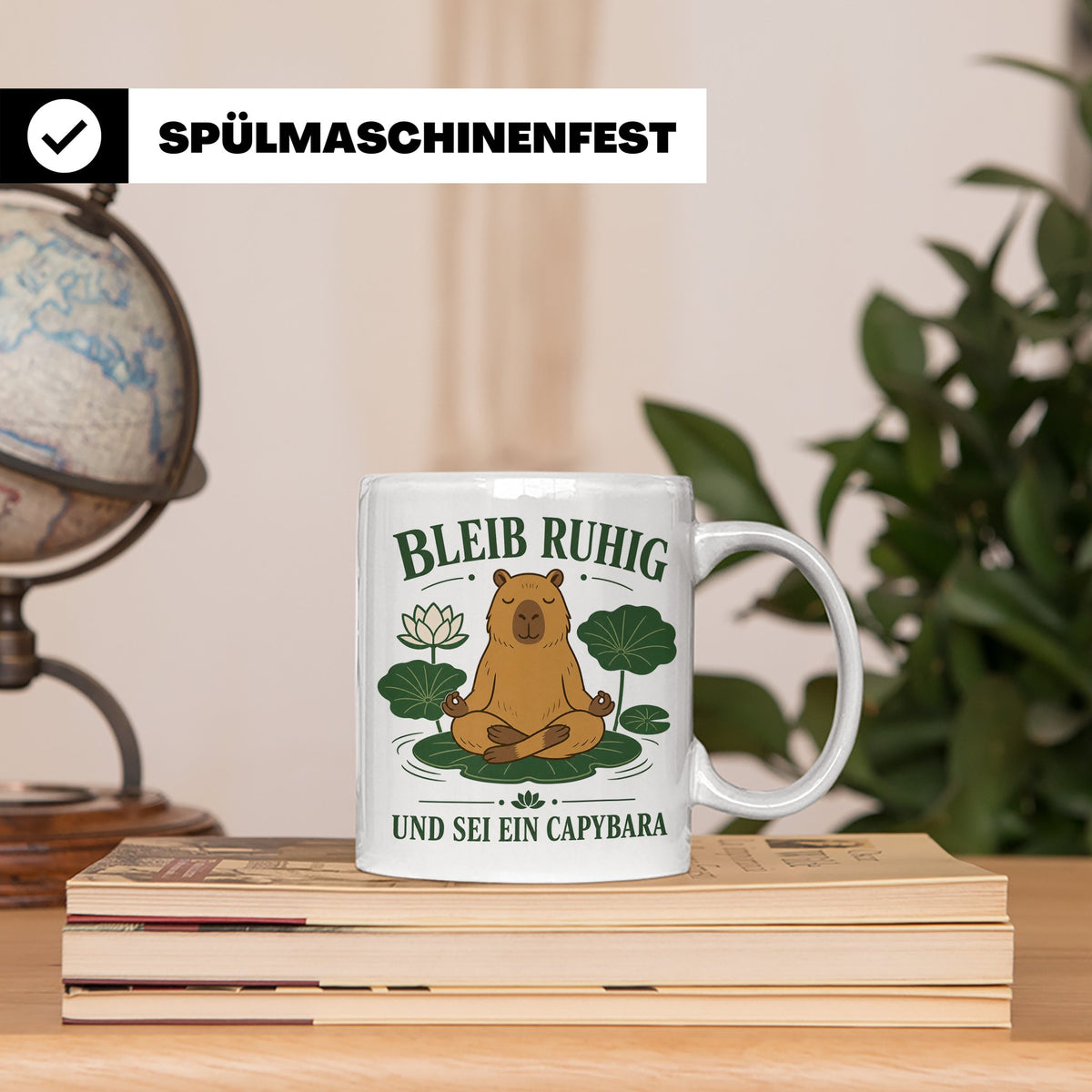 Capybara Tasse Bleib ruhig und sei ein Capybara - Geschenk f – Weiß [farbe:weiß]