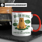 Capybara Tasse Bleib ruhig und sei ein Capybara - Geschenk f – Rot [farbe:rot]