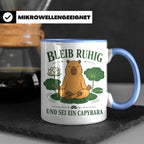 Capybara Tasse Bleib ruhig und sei ein Capybara - Geschenk f – Blau [farbe:blau]