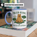 Capybara Tasse Bleib ruhig und sei ein Capybara - Geschenk f – Blau [farbe:blau]