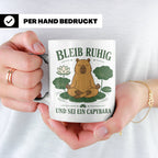 Capybara Tasse Bleib ruhig und sei ein Capybara - Geschenk f – Weiß [farbe:weiß]
