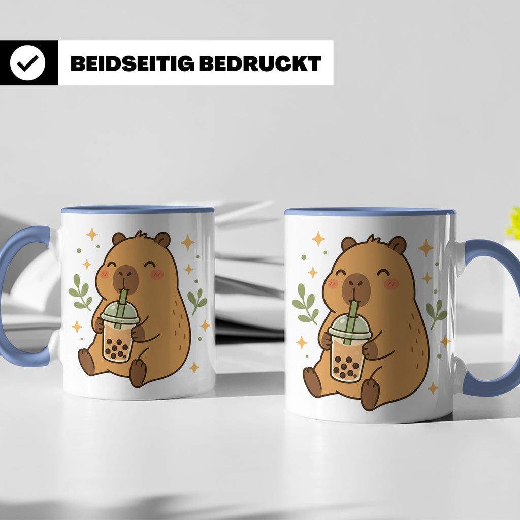 Capybara Tasse Boba Drink - Süßes Geschenk für Capybara Lieb – Blau [farbe:blau]