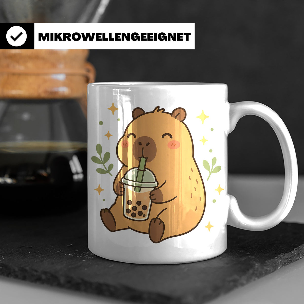 Capybara Tasse Boba Drink - Süßes Geschenk für Capybara Lieb – Weiß [farbe:weiß]