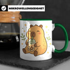 Capybara Tasse Boba Drink - Süßes Geschenk für Capybara Lieb – Grün [farbe:grün]