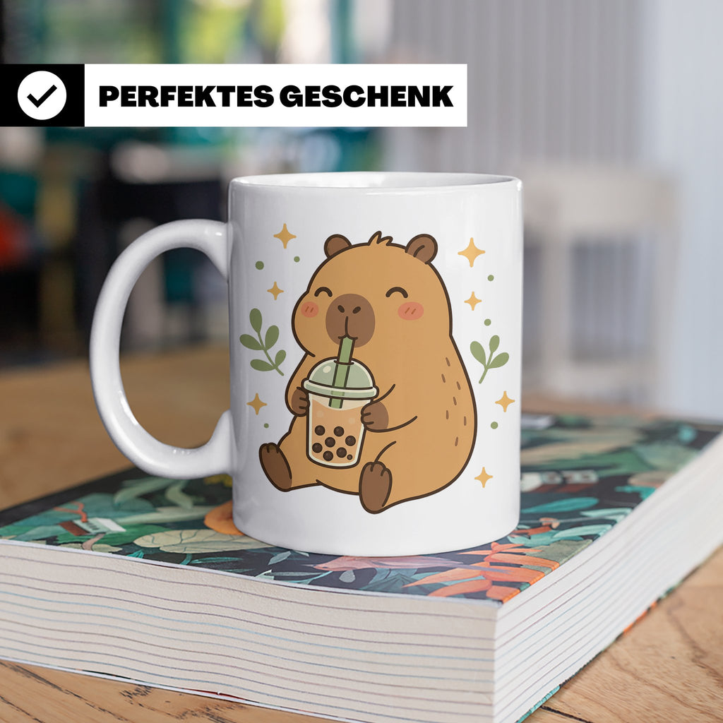 Capybara Tasse Boba Drink - Süßes Geschenk für Capybara Lieb – Weiß [farbe:weiß]
