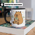 Capybara Tasse Boba Drink - Süßes Geschenk für Capybara Lieb – Schwarz [farbe:schwarz]