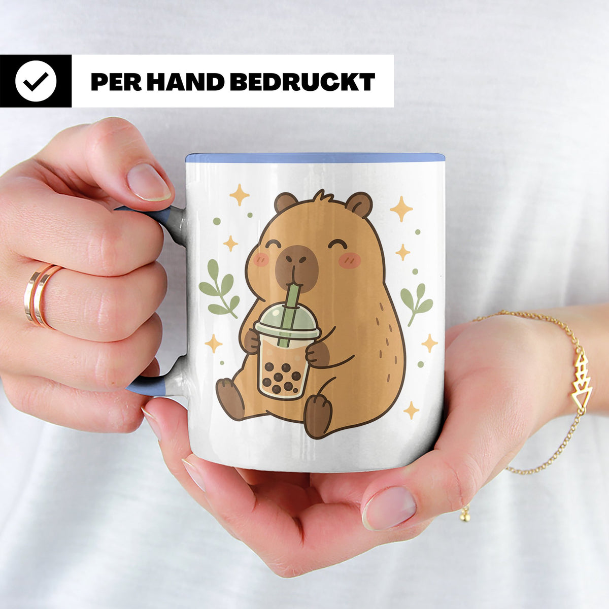 Capybara Tasse Boba Drink - Süßes Geschenk für Capybara Lieb – Blau [farbe:blau]